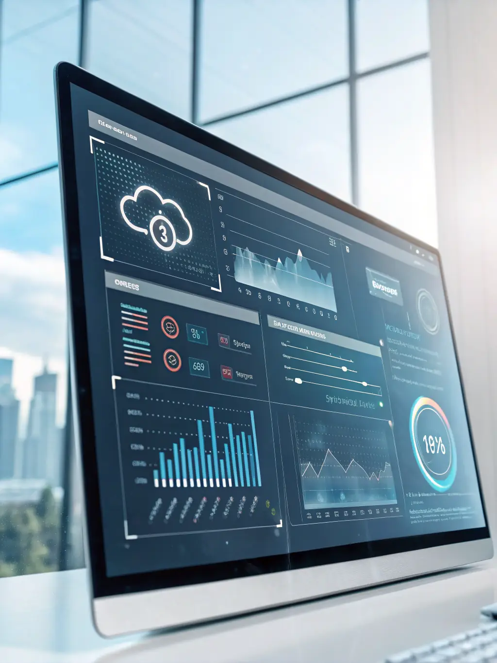 A cloud data center interface, illustrating scalable cloud computing infrastructure.