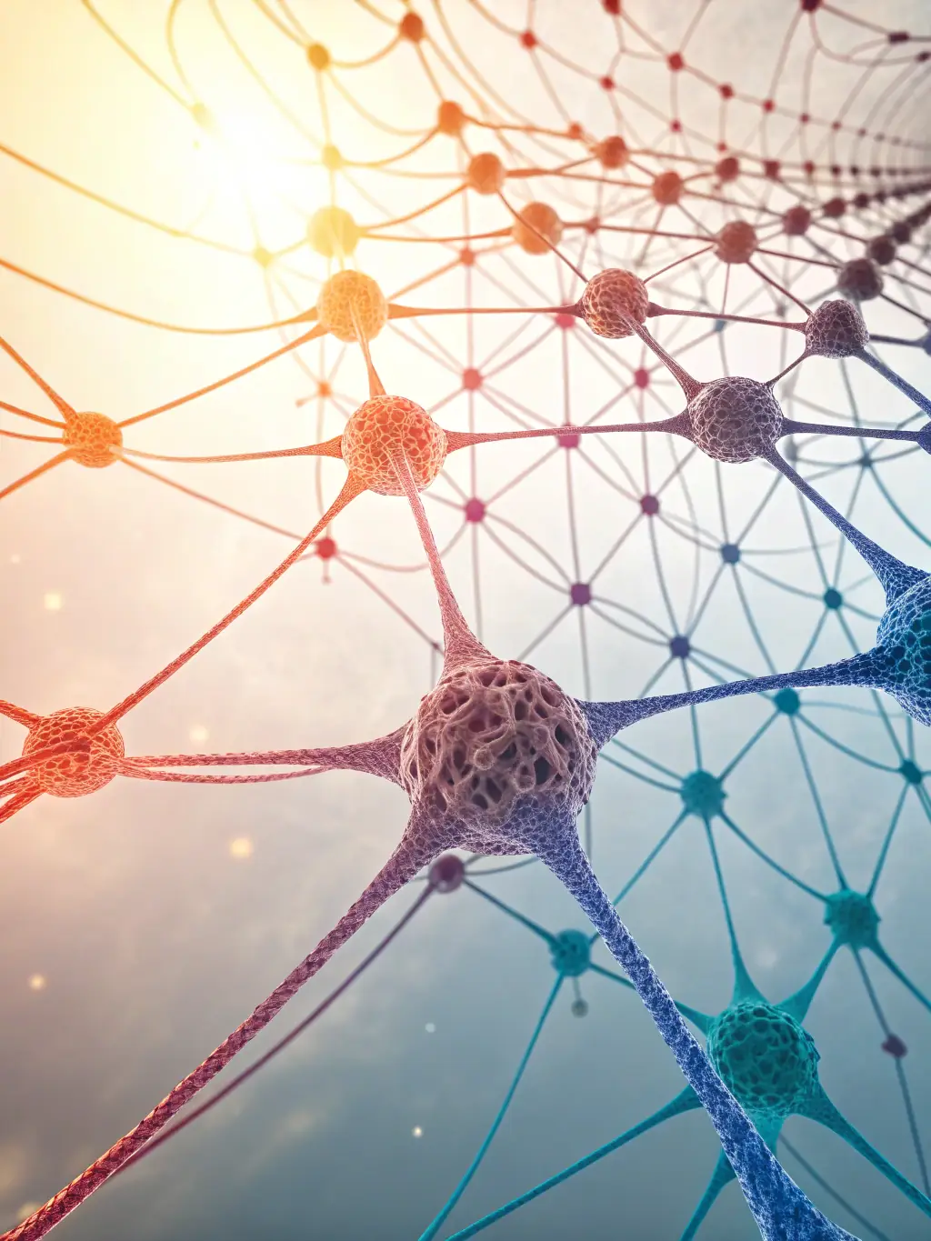 An AI neural network visualization, representing advanced machine learning algorithms.